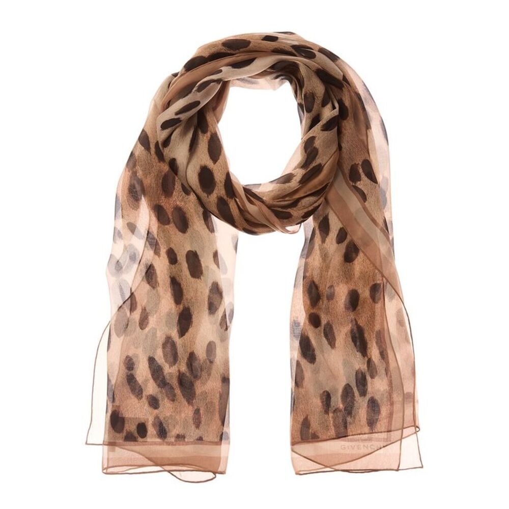 Givenchy Logo Silk Scarf, Beige